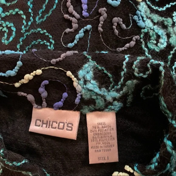Chico’s Black w/ Multiple Shades of Blue JacketsM